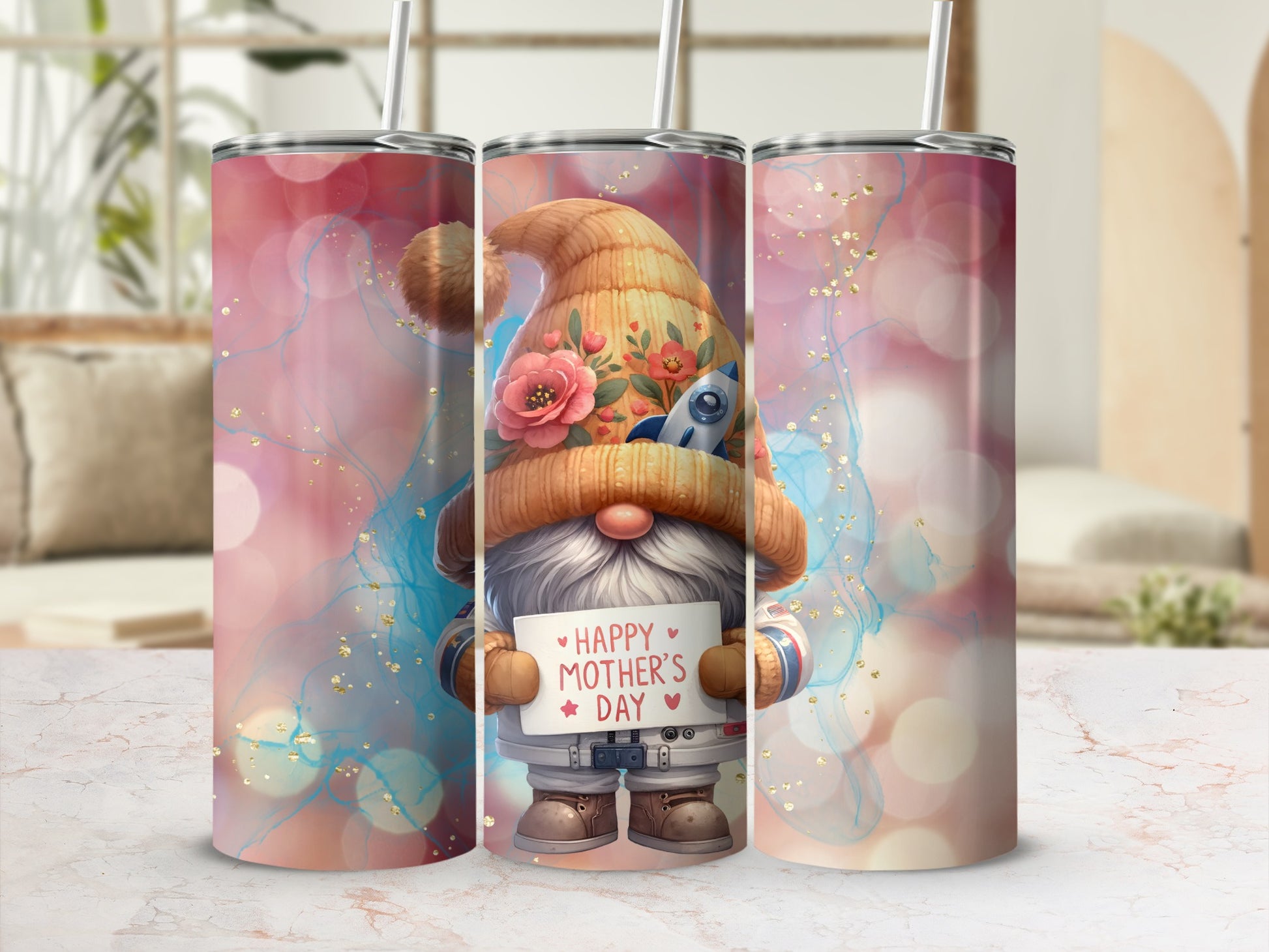 Happy Mother's Day Gnome Design Tumbler