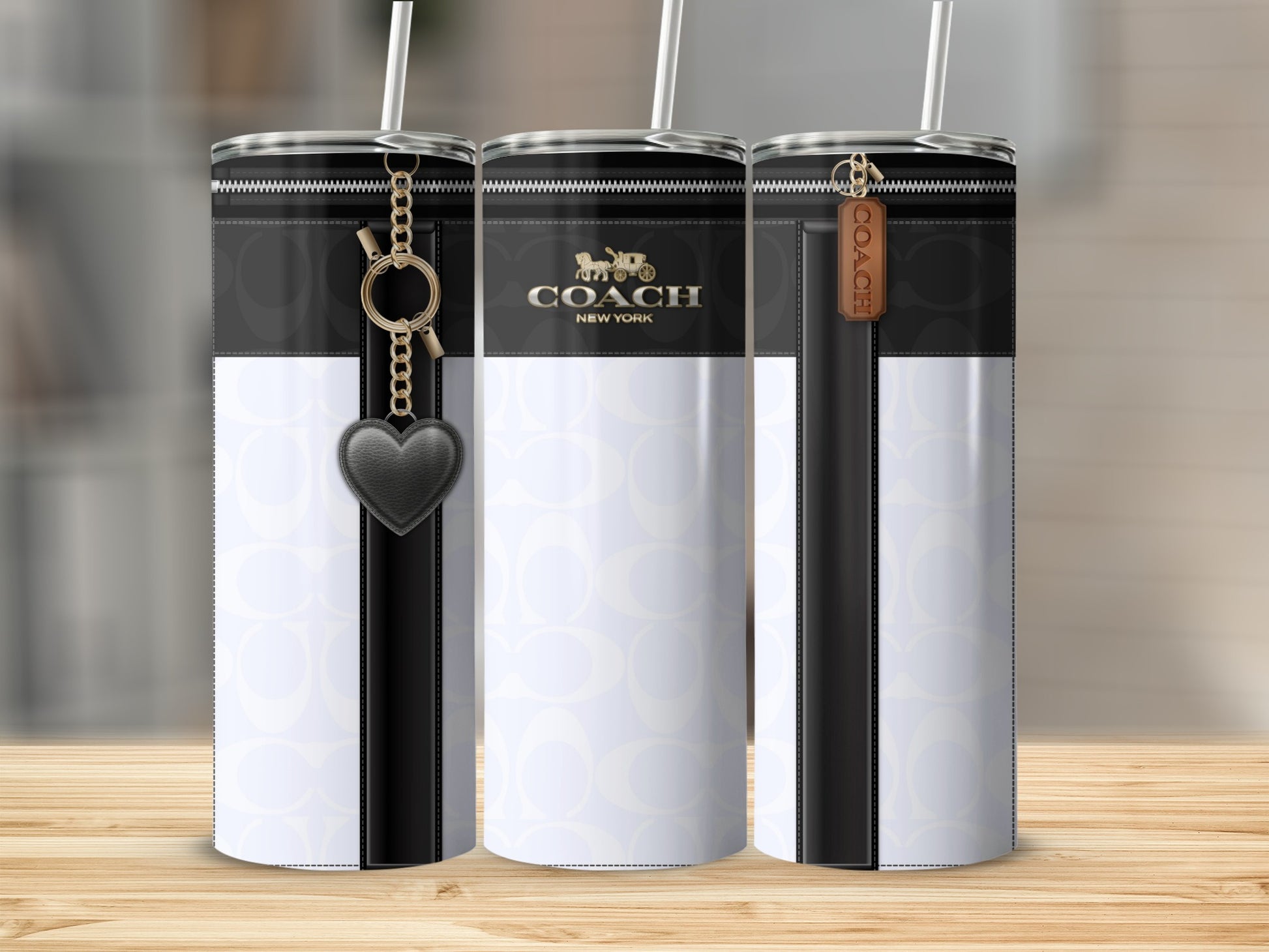 Coach New York Insulated Tumblers with Heart Charm