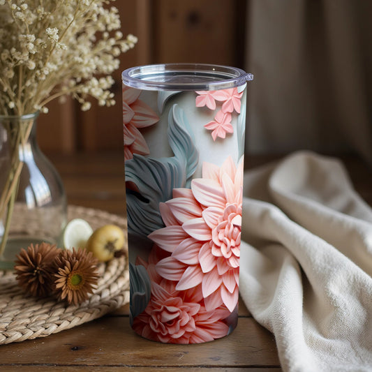 Exquisite Floral Tumbler with Intricate Petal Design