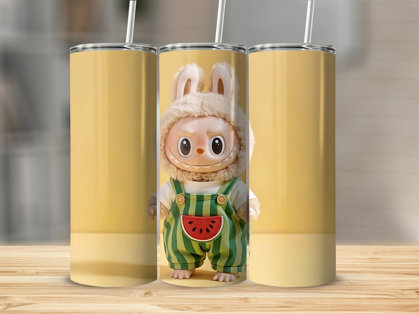Adorable Cartoon Character Tumbler with Bunny Hat Design