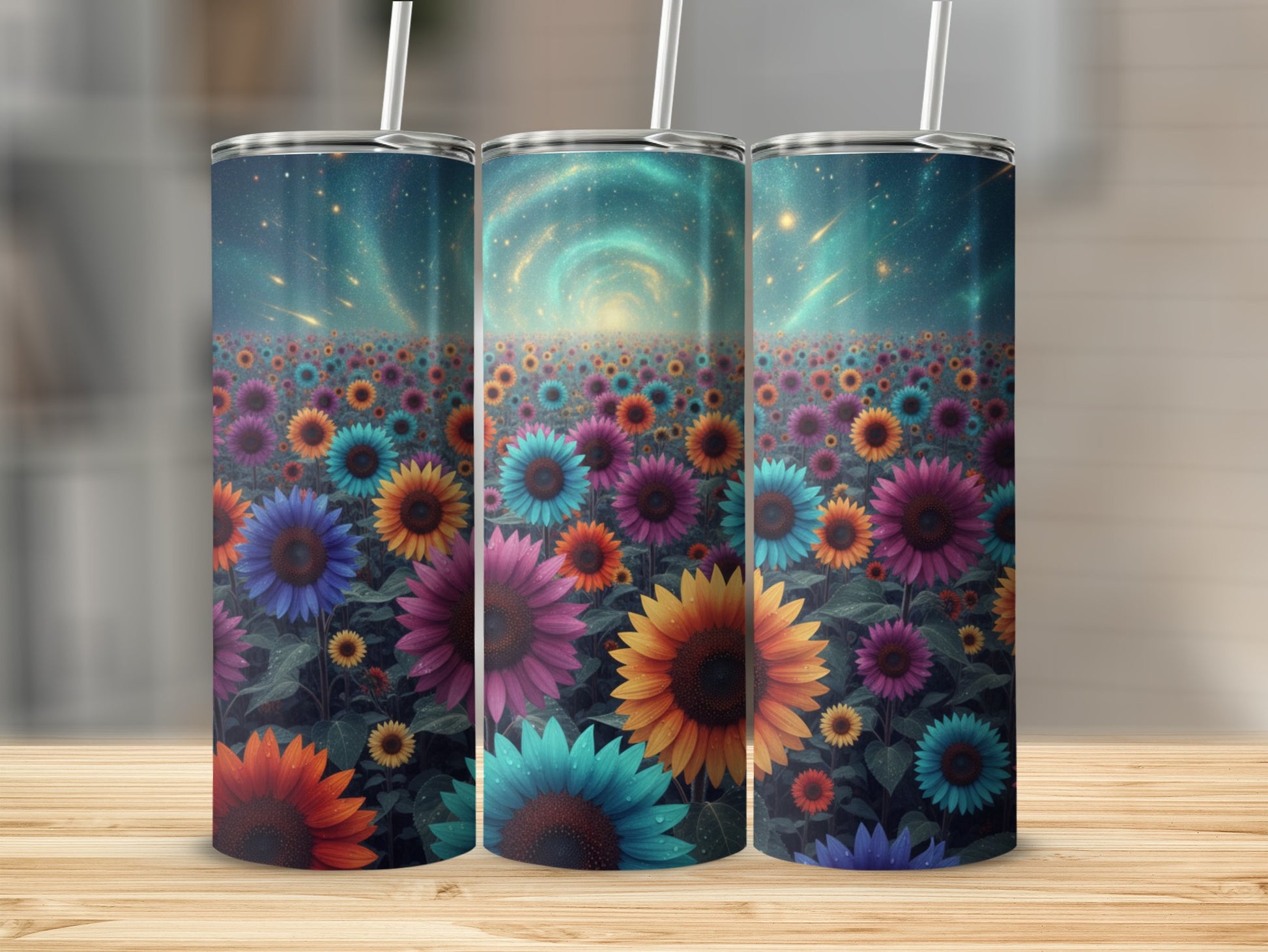 Spectacular Floral Galaxy Insulated Drink Tumbler