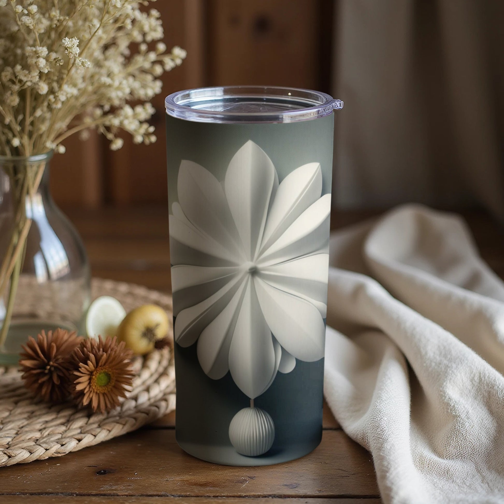 Modern Floral Design Insulated Tumbler for Beverages