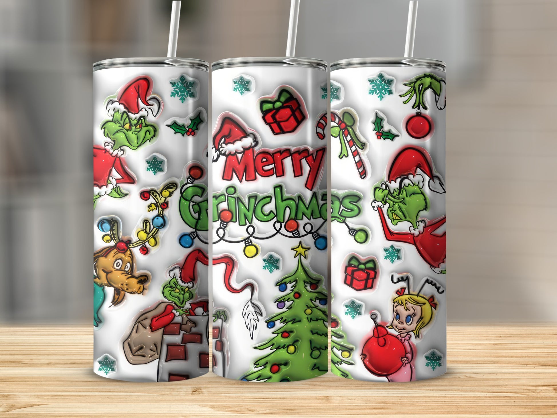 Merry Grinchmas Christmas themed tumbler product