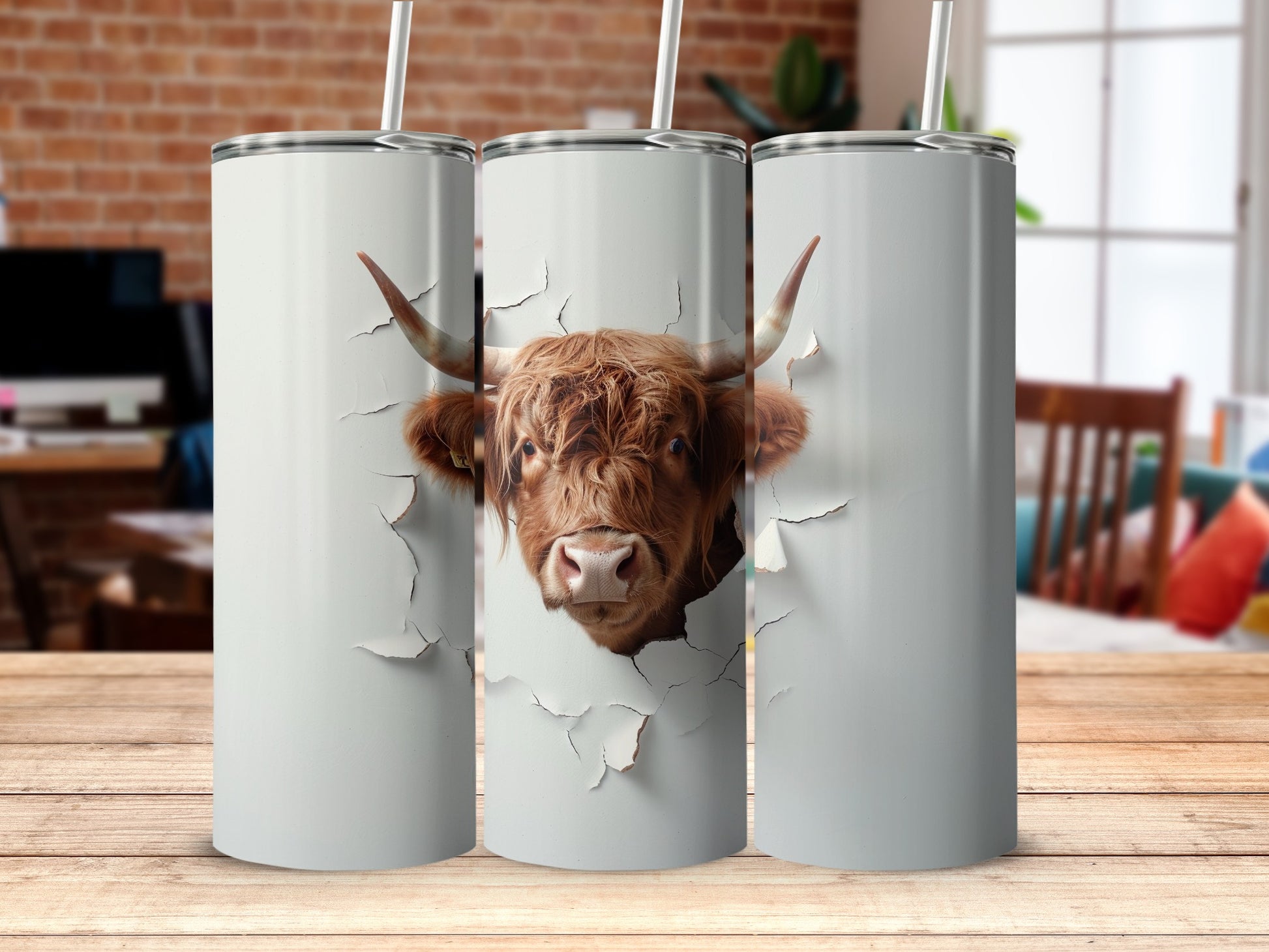 Highland Cow Breaking Design Tumbler product type