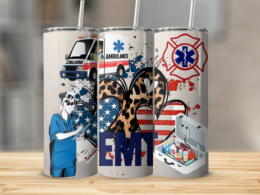 EMT Ambulance Nurse Firefighter Medical Theme Tumblers