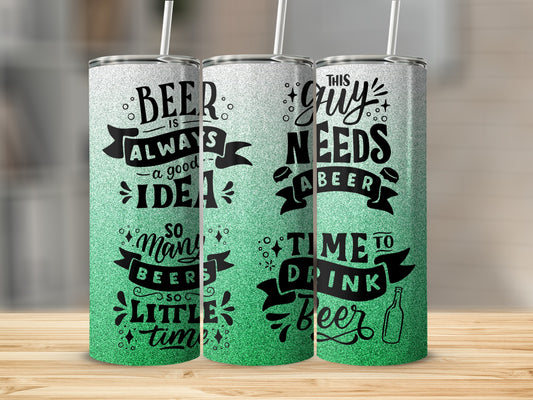 Glittery Tumblers Beer Themed Designs