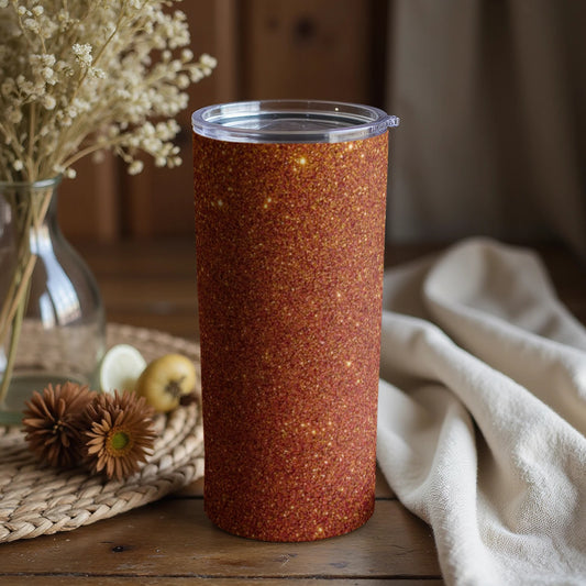 Sparkling Orange Glitter Design Insulated Cup