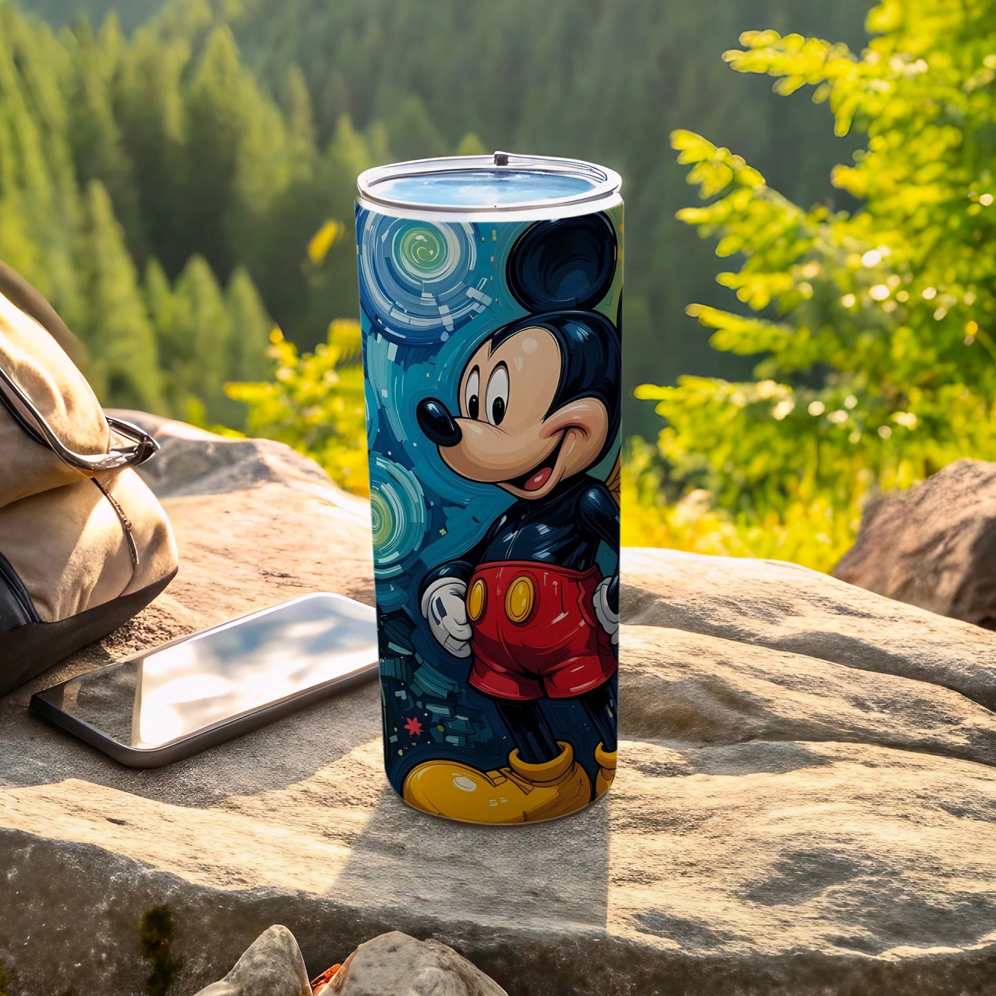 Colorful Mickey Mouse Tumbler with Lid for Kids and Adults
