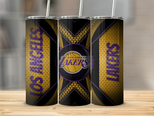 Los Angeles Lakers Team Logo Gold and Purple Design Tumblers