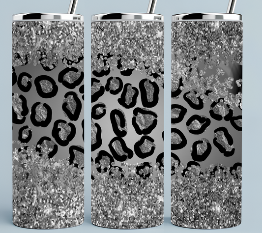 Silver Agate Leopard Silver Glitter