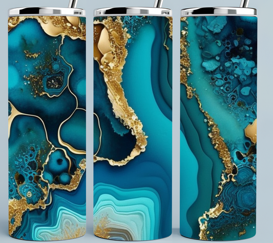 Green and Gold Agate Tumbler