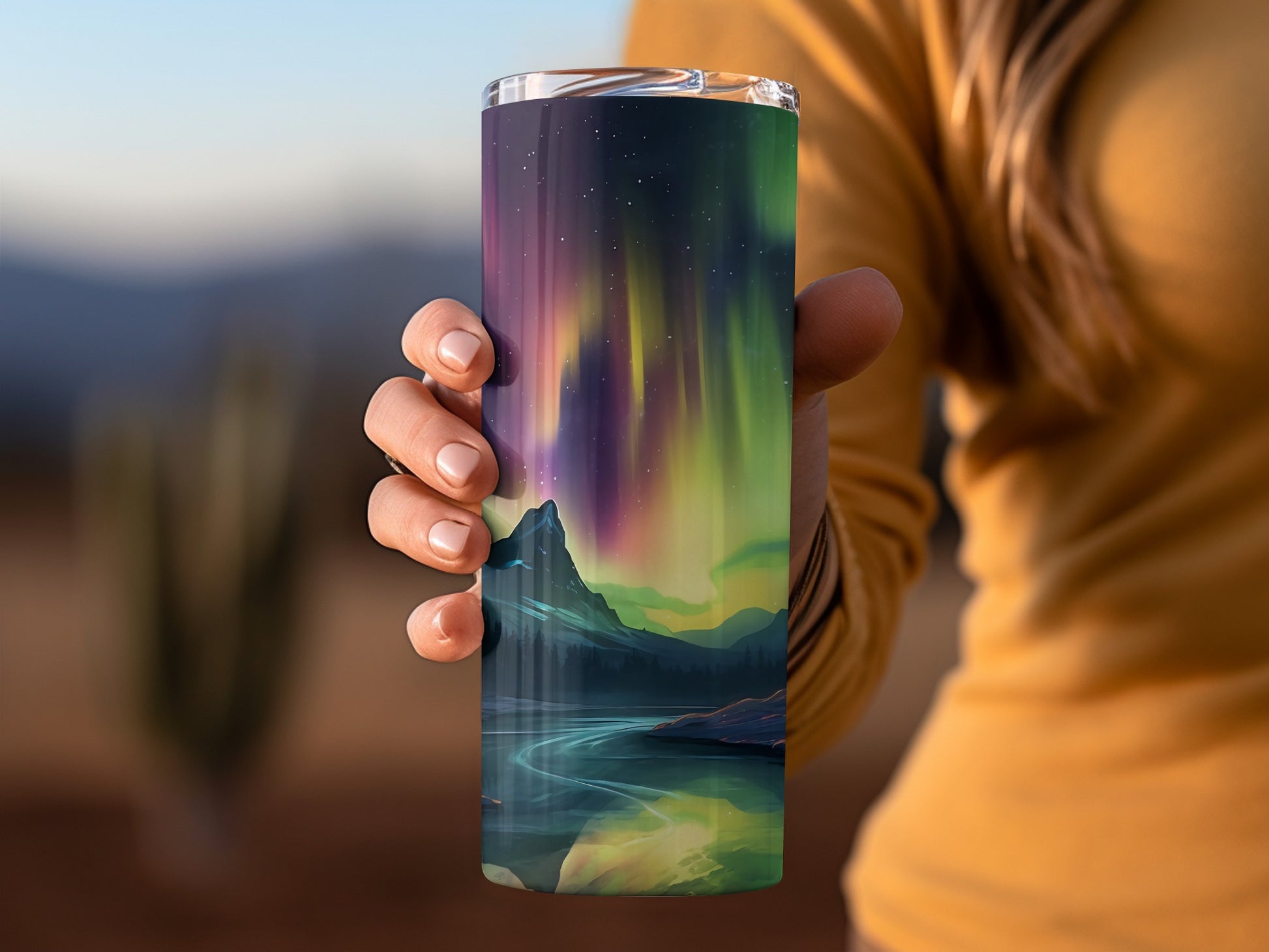 Northern Lights Scenic Travel Tumbler Cup