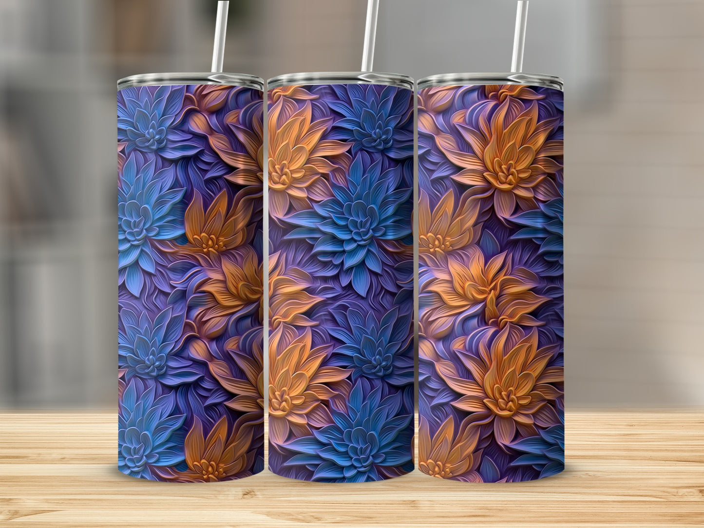 Vibrant Floral Design Tumbler for Everyday Use