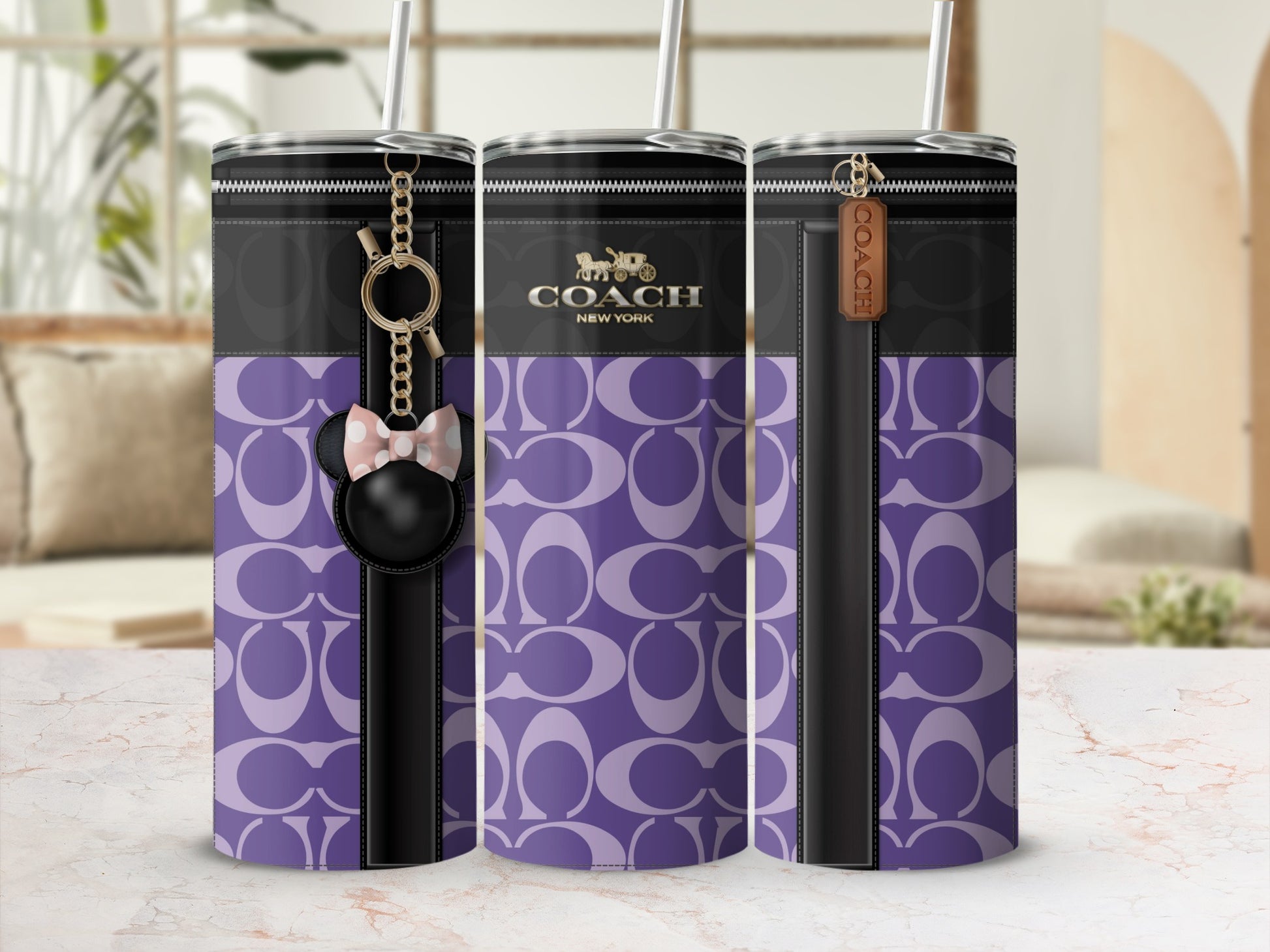 Stylish Purple Designer Coach Insulated Tumbler Collection