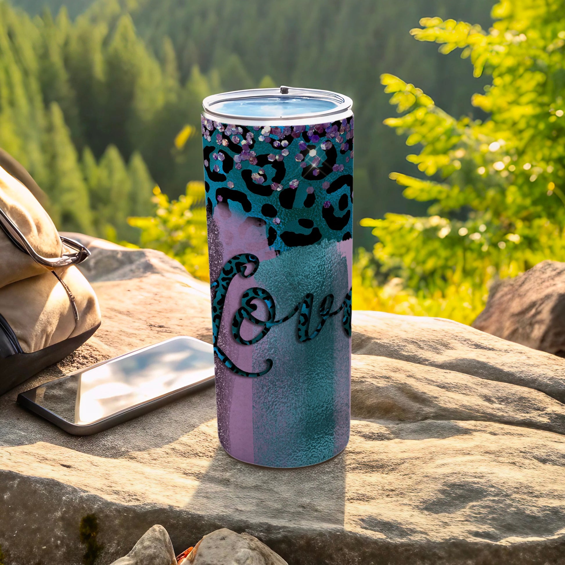 Colorful Leopard Print Love Design Tumbler