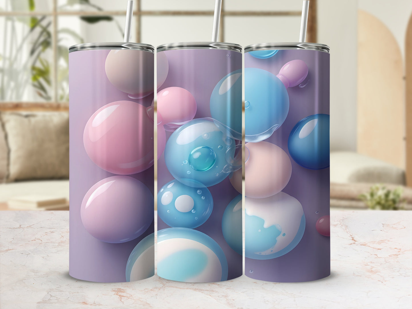 Colorful Glossy Orbs Pastel Bubble Pattern Design product type