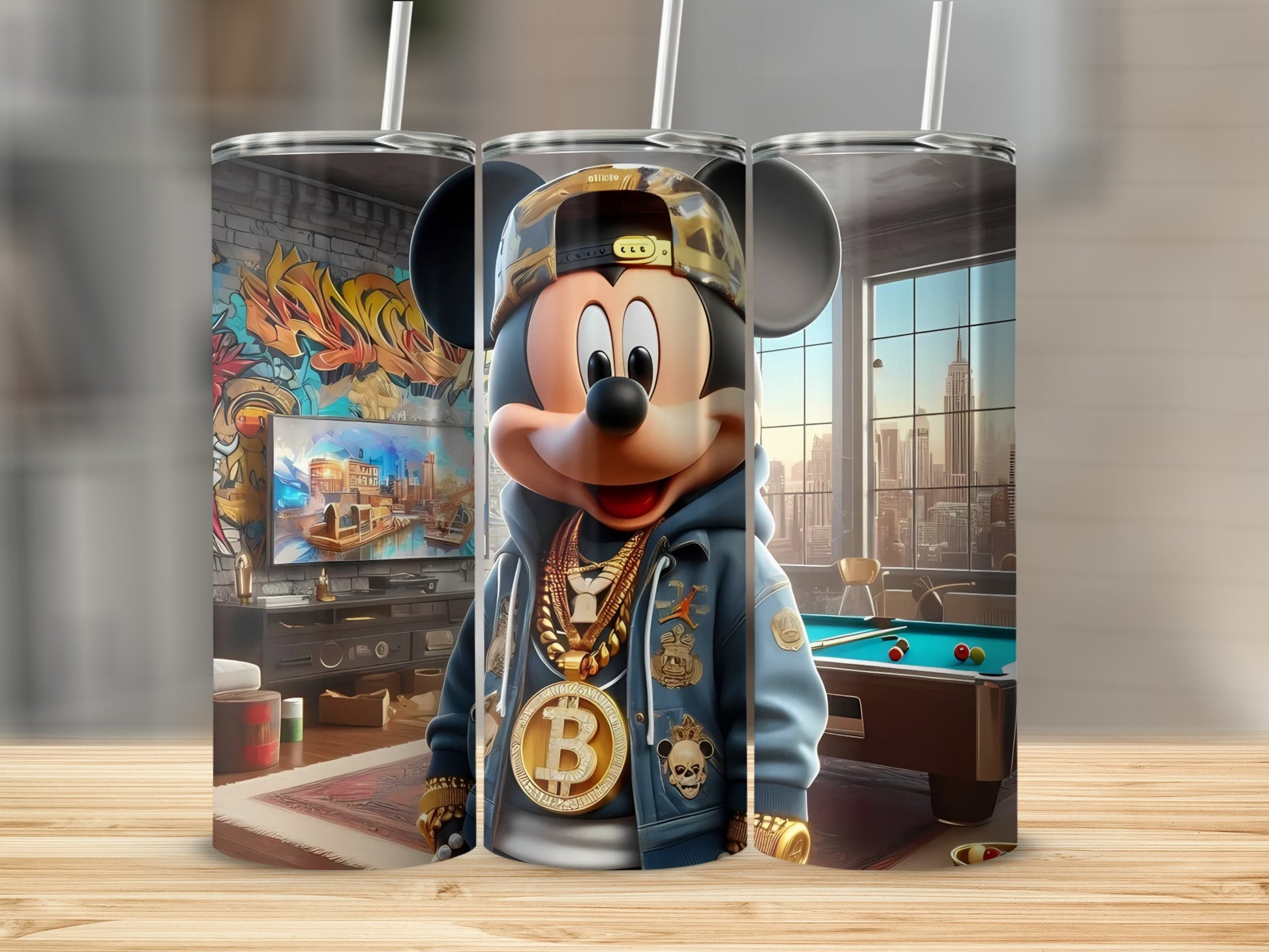 Stylish Cartoon Character Street Art Tumbler Cup