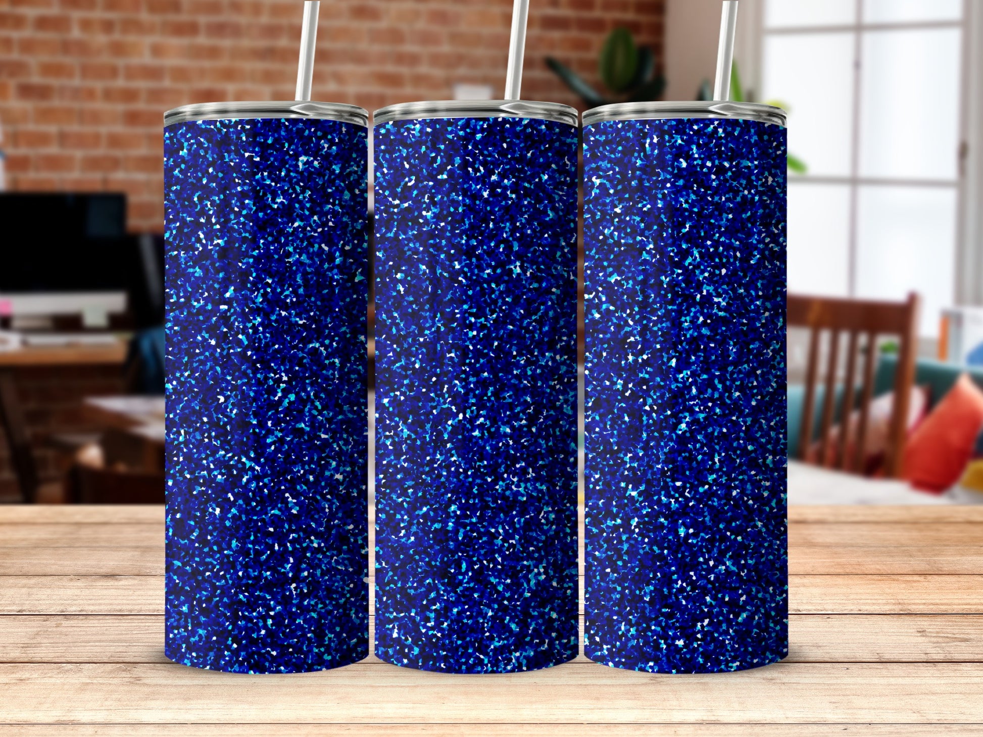 Sparkling Blue Glitter Insulated Tumbler Product