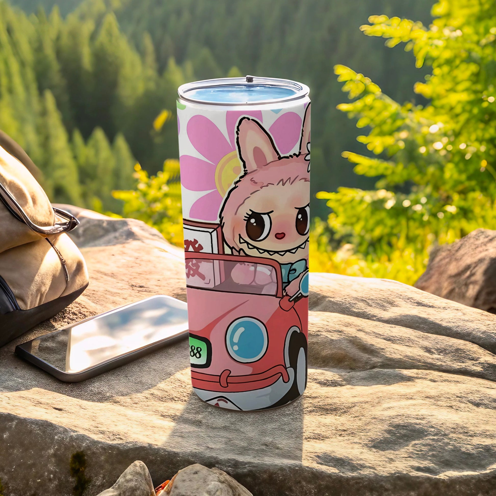 Cute Cartoon Driving Design Insulated Travel Tumbler