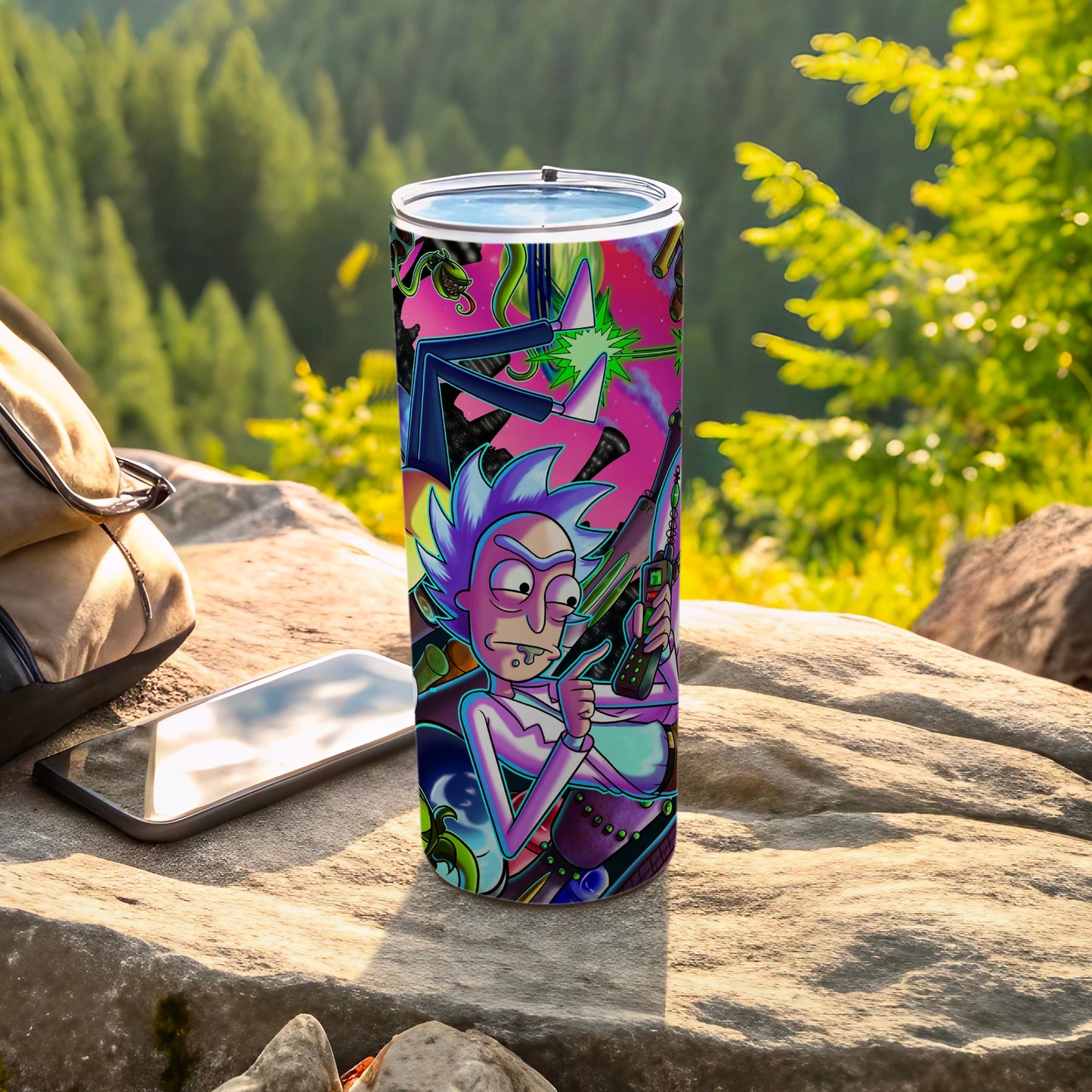 Colorful Sci-Fi Character Themed Travel Tumbler