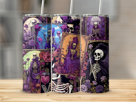 Floral Skeleton Artwork Tumbler Collection