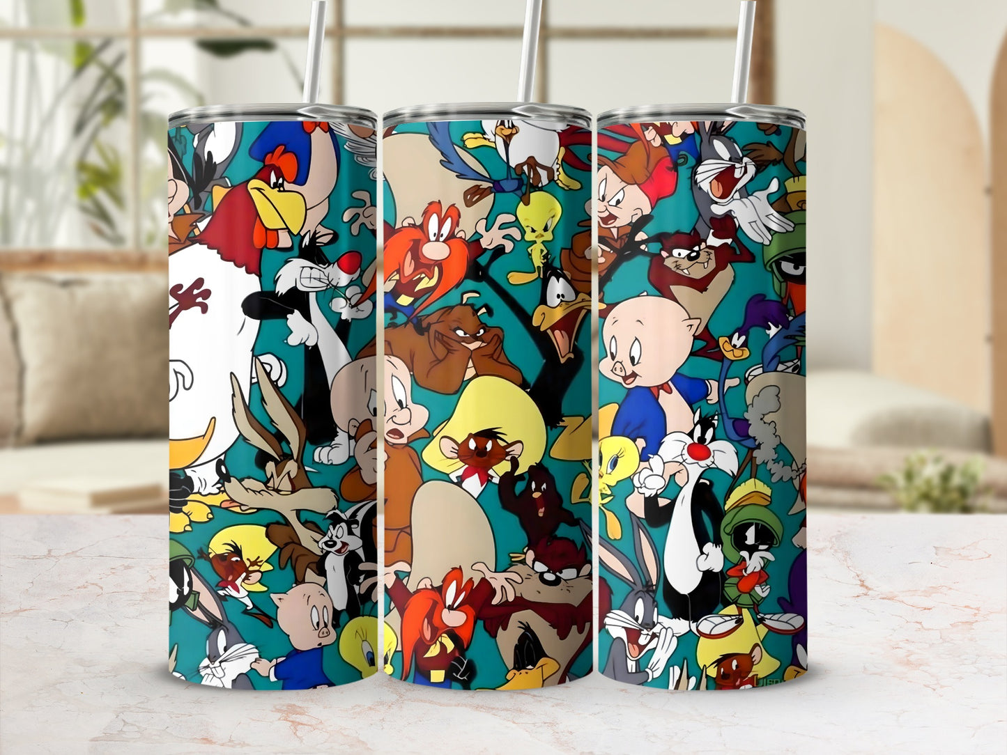 Colorful Cartoon Character Tumbler With Straw for Kids