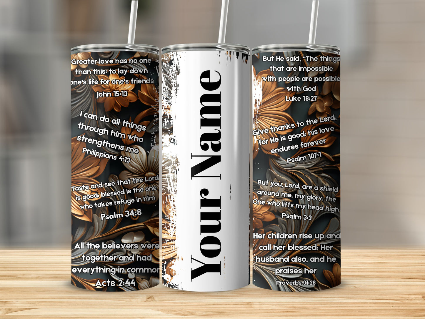 Customized Tumbler with Bible Verses for Inspiration