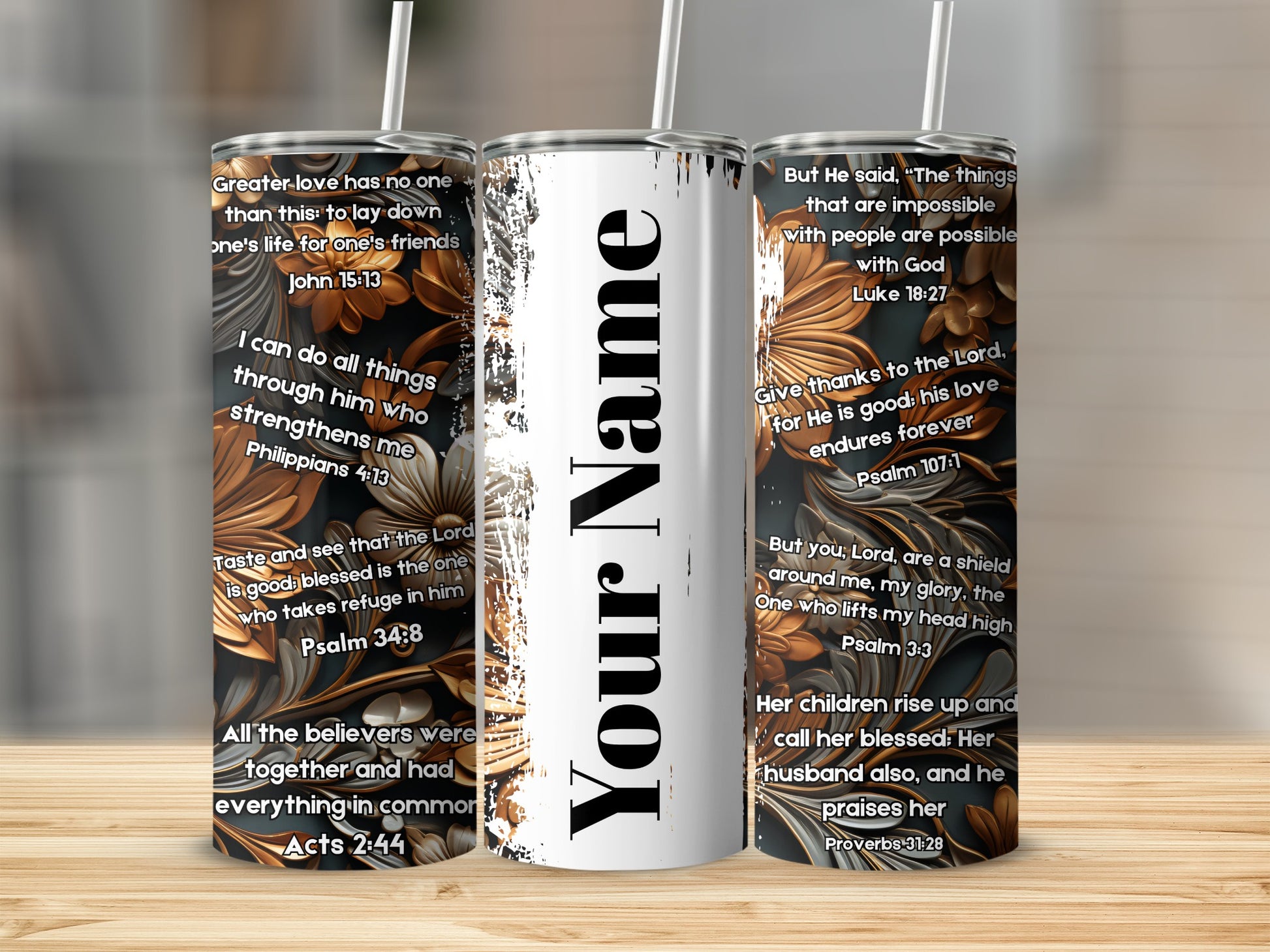 Customized Tumbler with Bible Verses for Inspiration