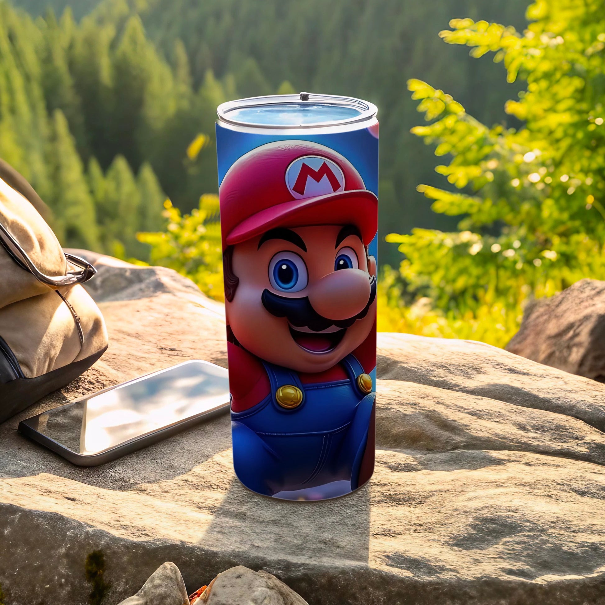 Colorful Mario Tumbler for Outdoor Enthusiasts