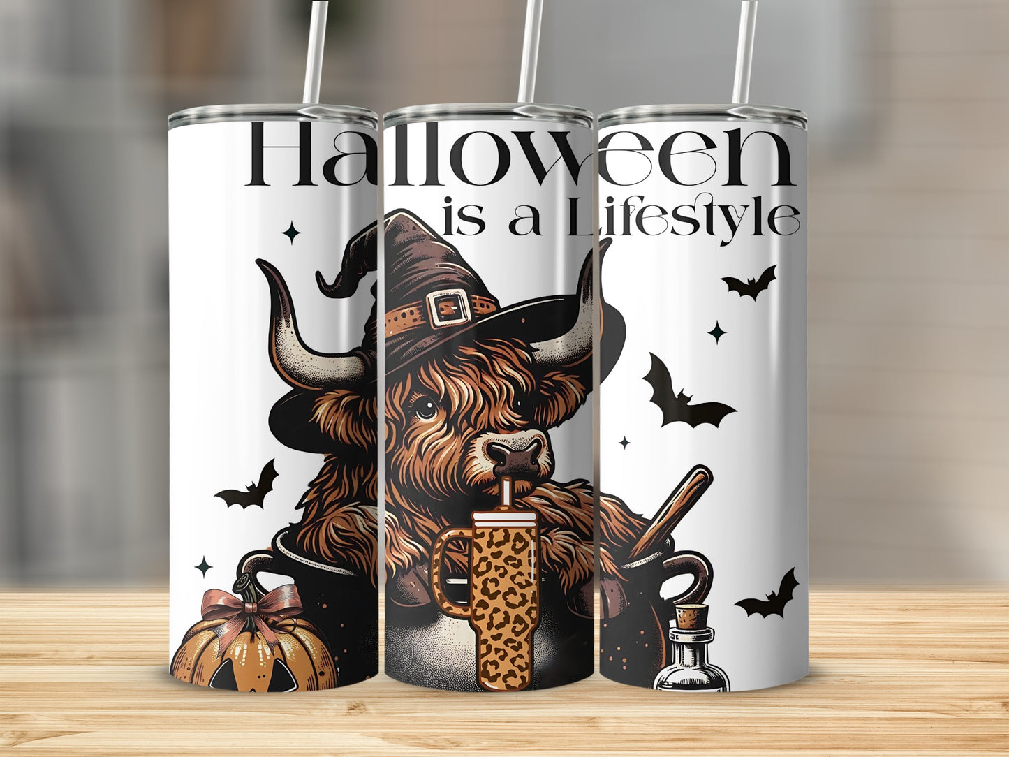 Halloween Is a Lifestyle Tumbler with Witch Hat Design