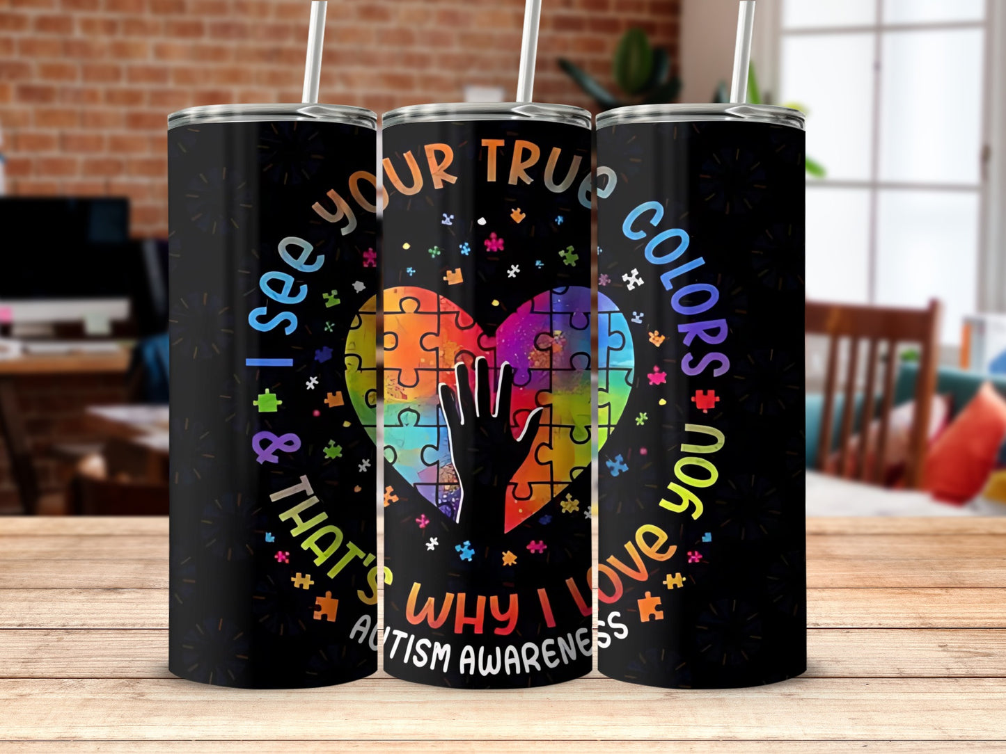 Autism Awareness I See Your True Colors Tumbler