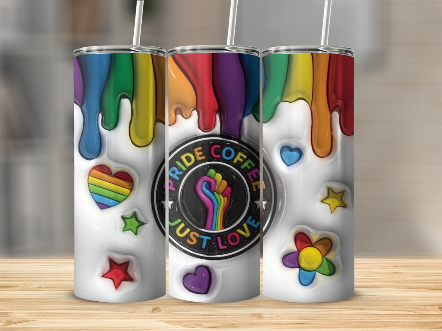 Colorful Pride Coffee Just Love Insulated Tumbler