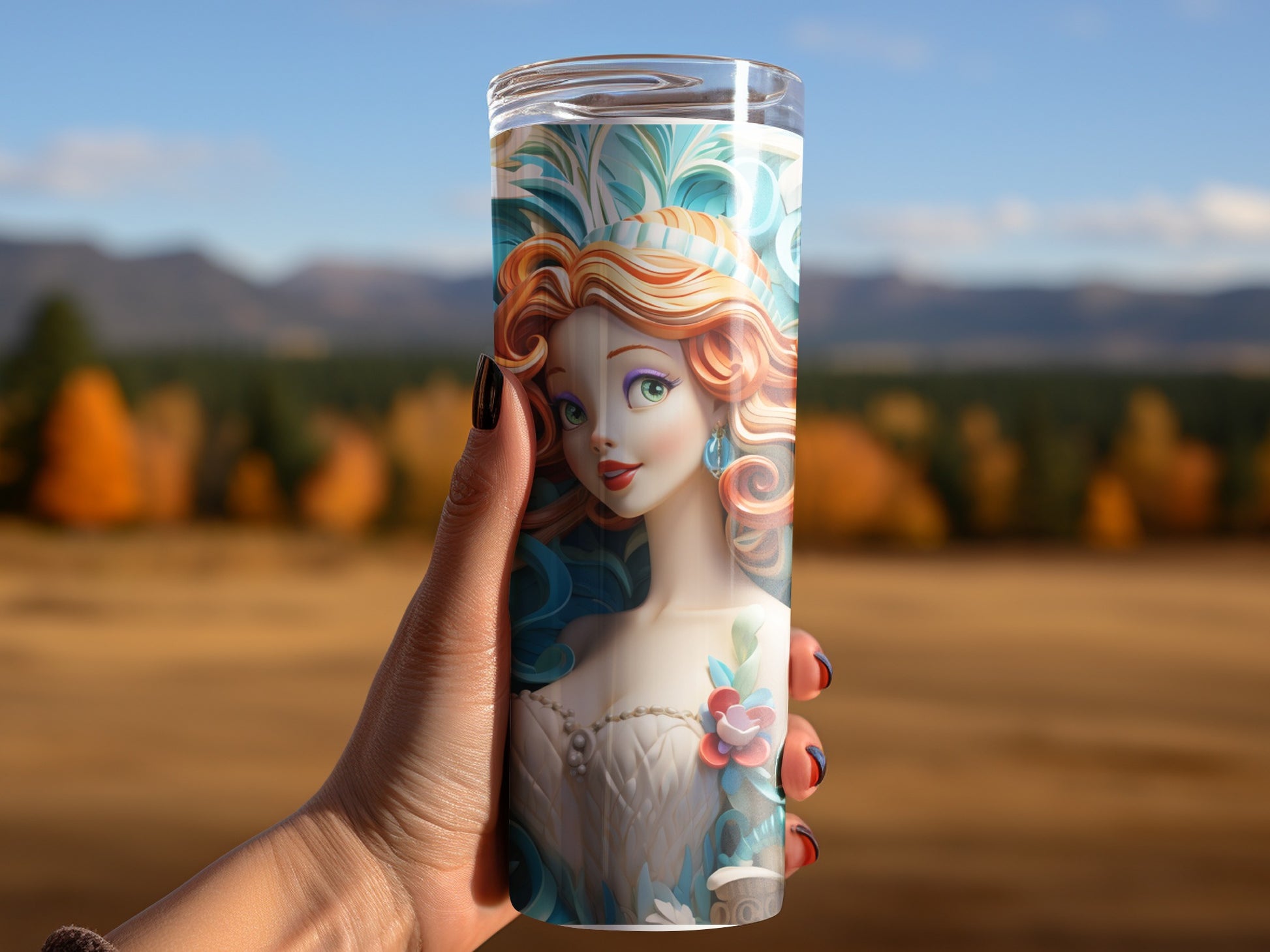 Enchanting Princess Design Tall Tumbler for Home Use