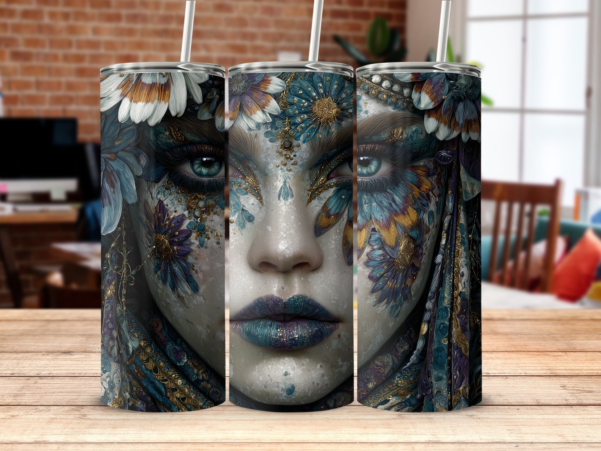 Beautiful Face Dual Design on Drinkware product