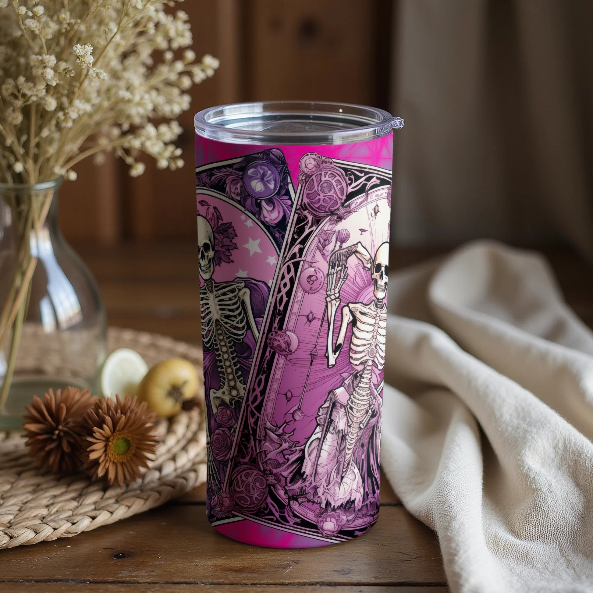 Skeleton Art Tumbler for Halloween and Day of the Dead