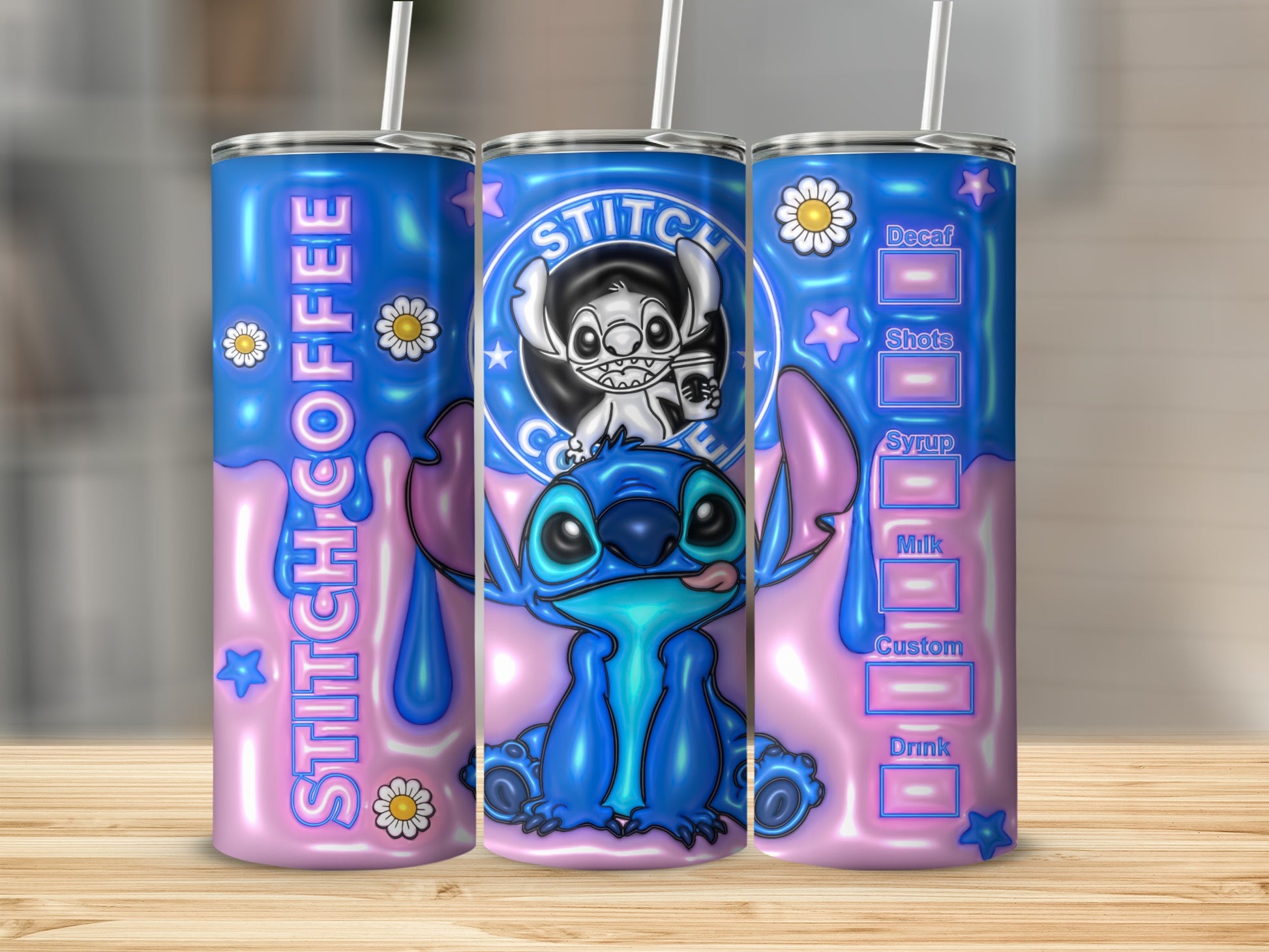 Stitch Coffee Tumbler Adorable Cartoon Character Design