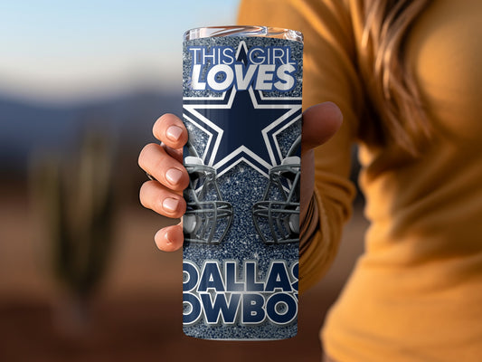 This Girl Loves Dallas Cowboys Helmets Design Tumblers