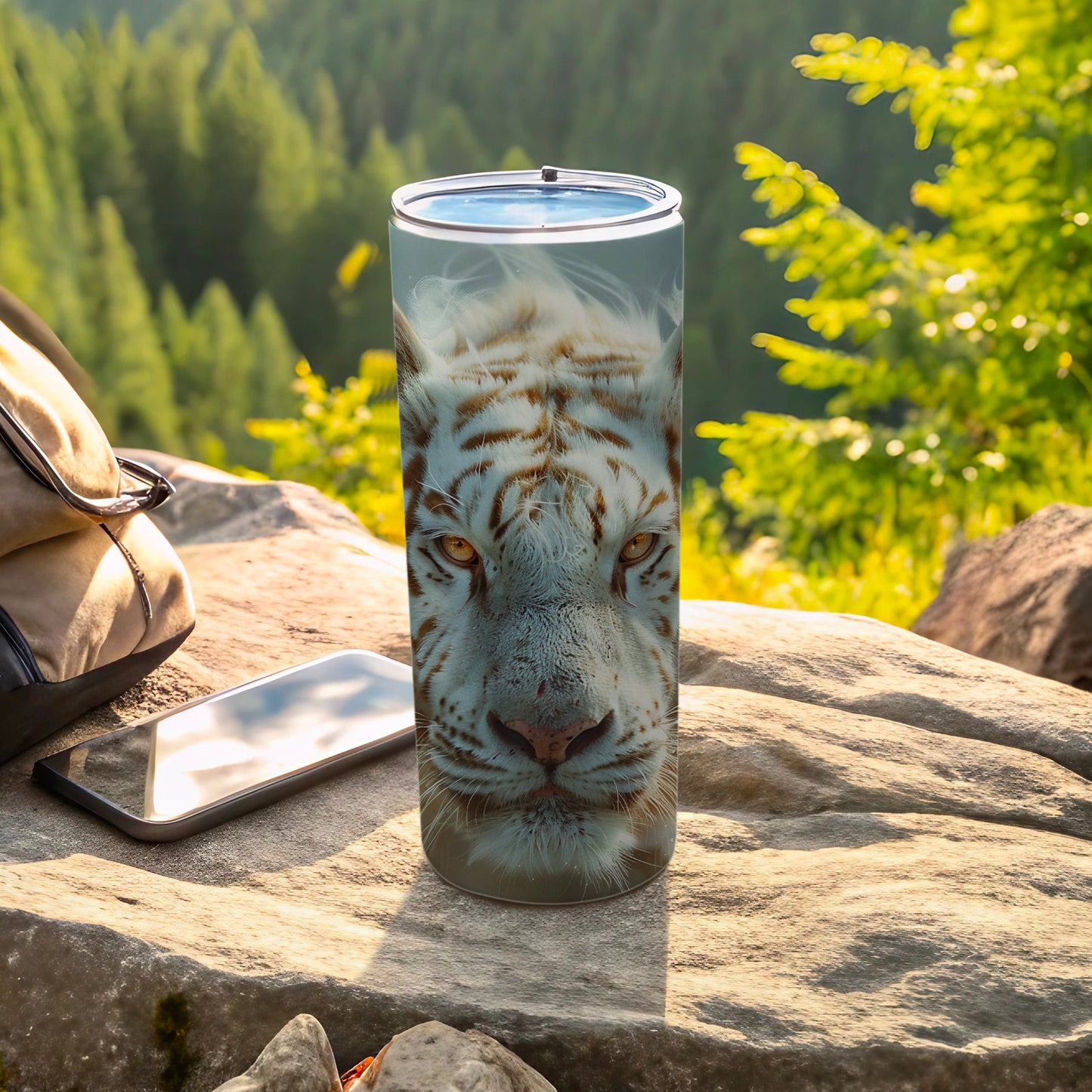 Majestic White Tiger Face Design Tumbler Product Type