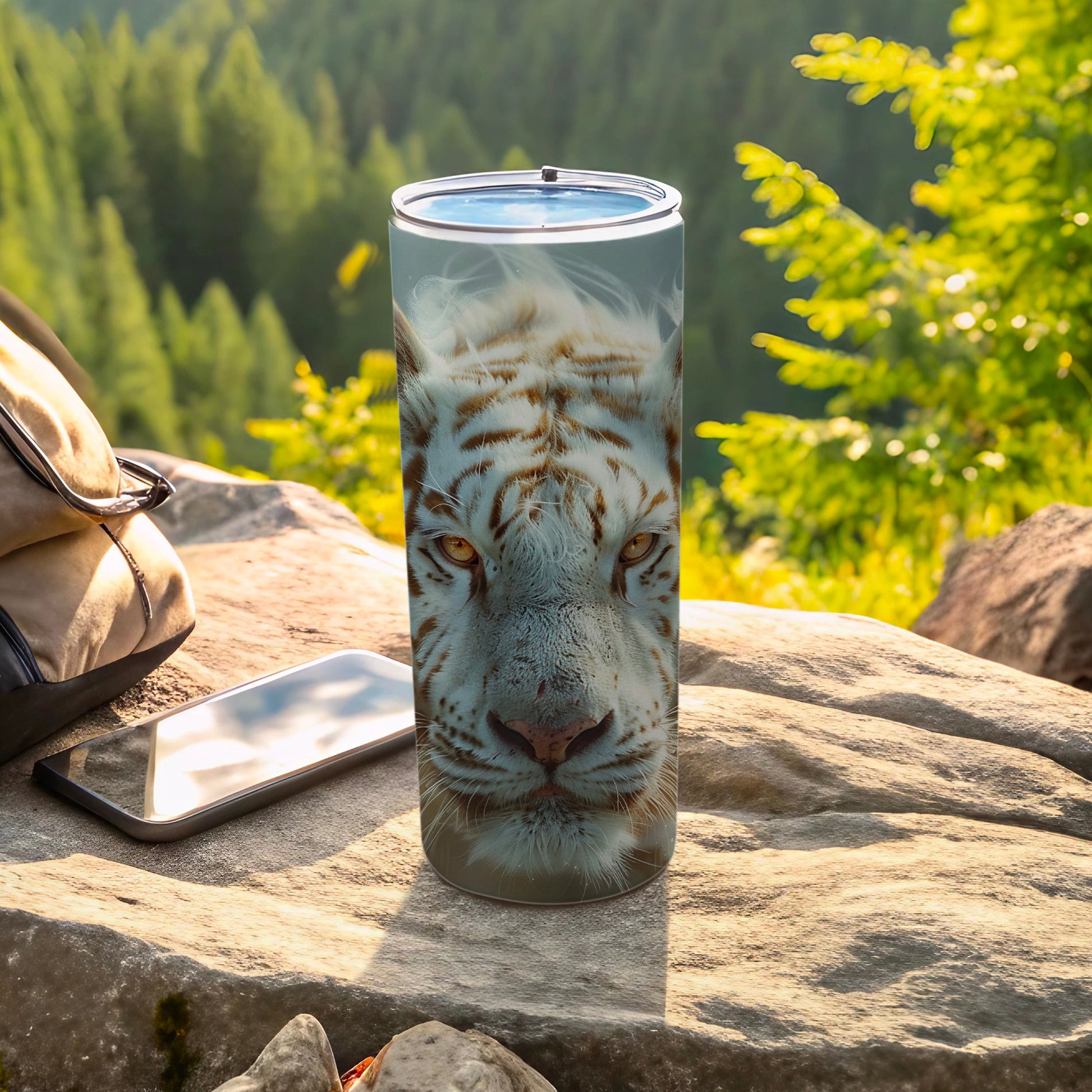 Majestic White Tiger Face Design Tumbler Product Type