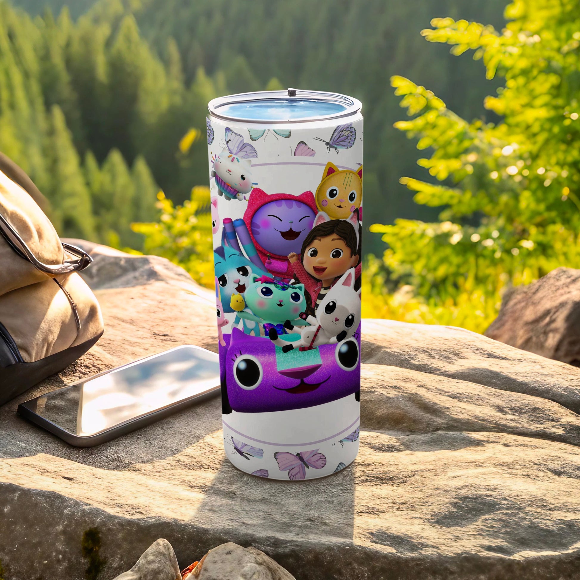Colorful Characters on Outdoor Adventure tumbler