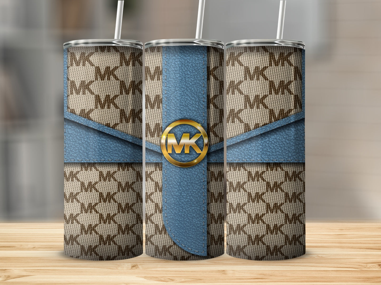 Stylish Designer Inspired Monogram Tumbler with Lid