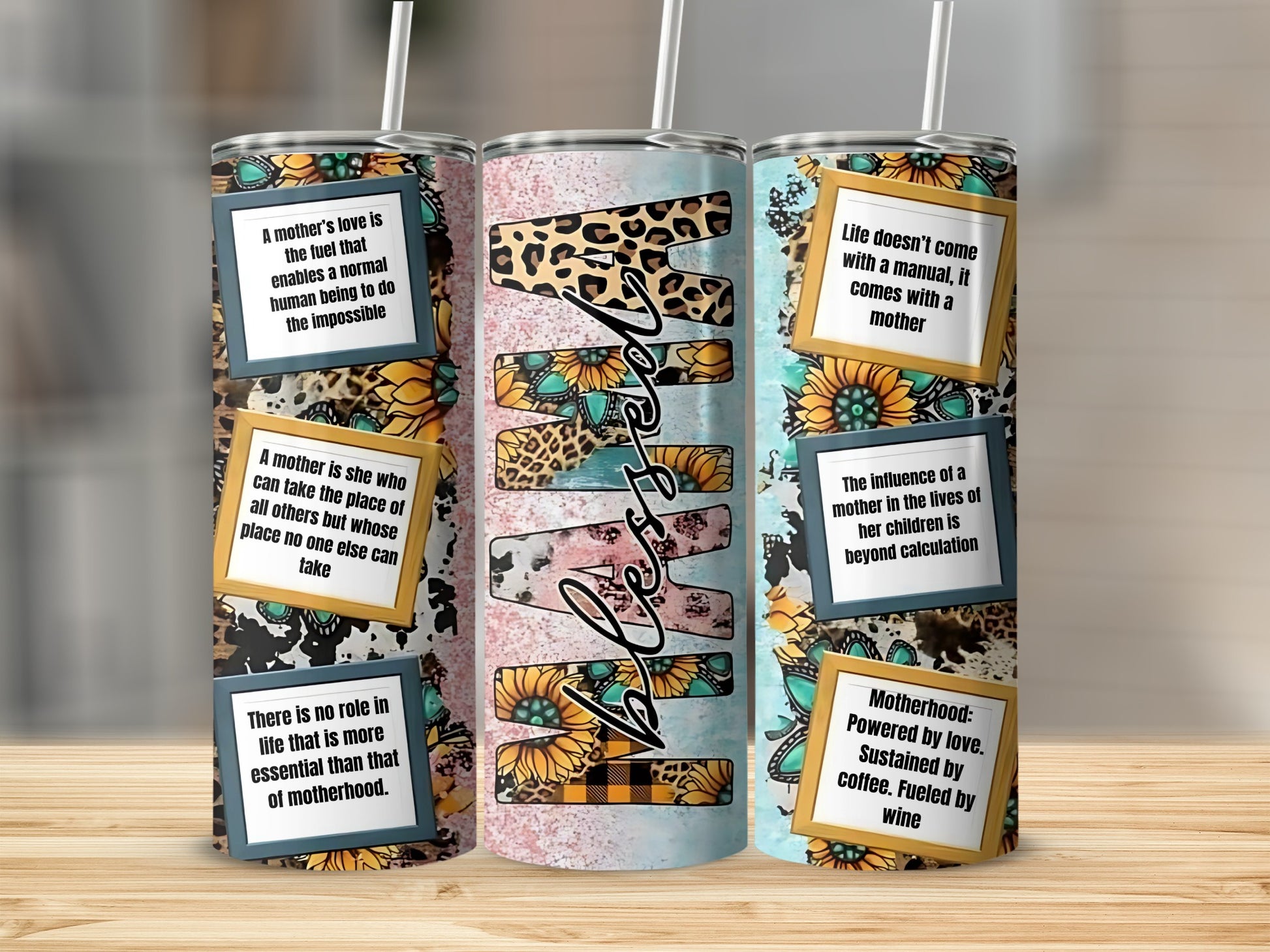 Inspirational Mother's Quotes Tumbler Set for Everyday Use