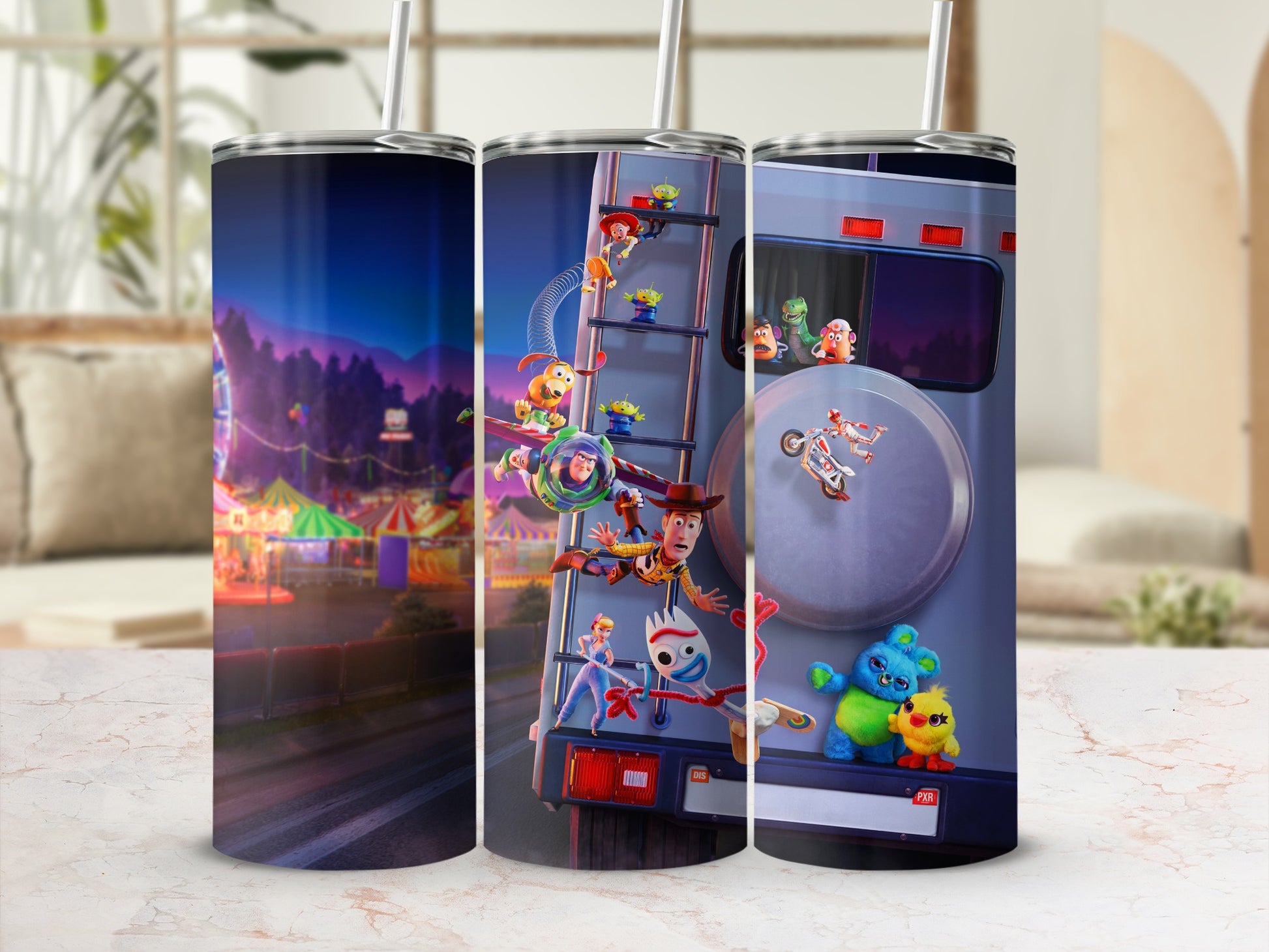 Fun Cartoon Characters Carnival Scene Tumbler