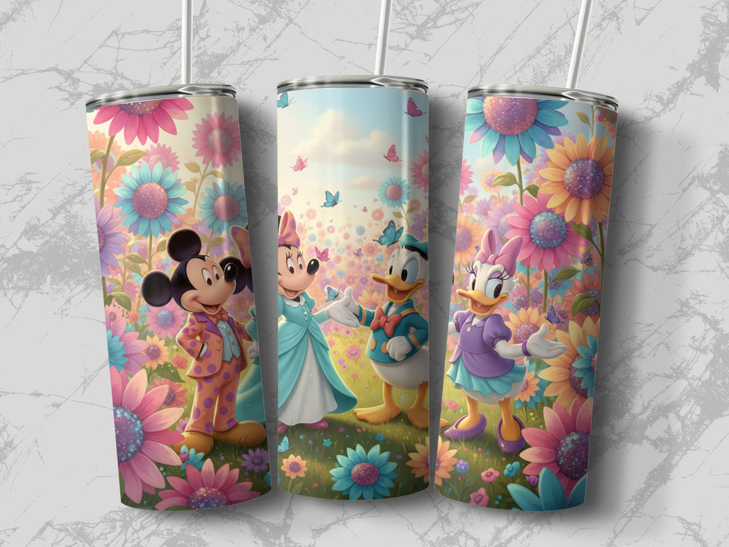 Colorful Cartoon Character Flower Garden Tumbler Cups