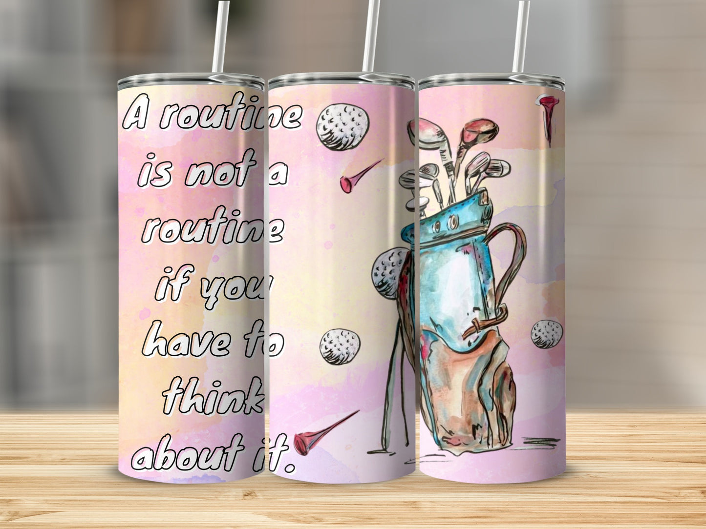 Golf Clubs and Balls Themed Insulated Tumblers