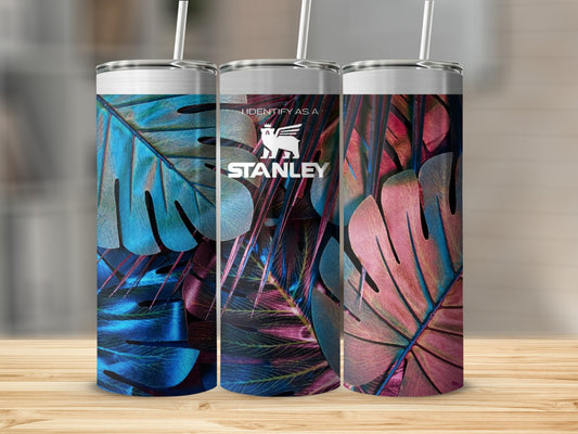 Vibrant Tropical Leaf Design Insulated Tumbler Cup