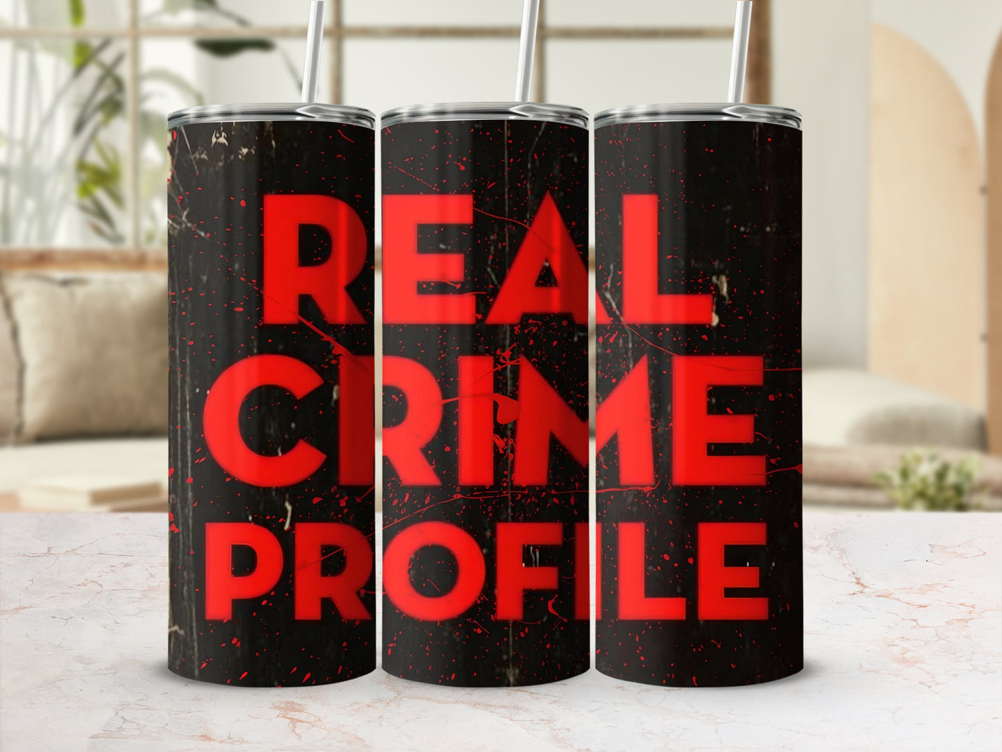 Real Crime Profile Insulated Black Red Tumbler Product