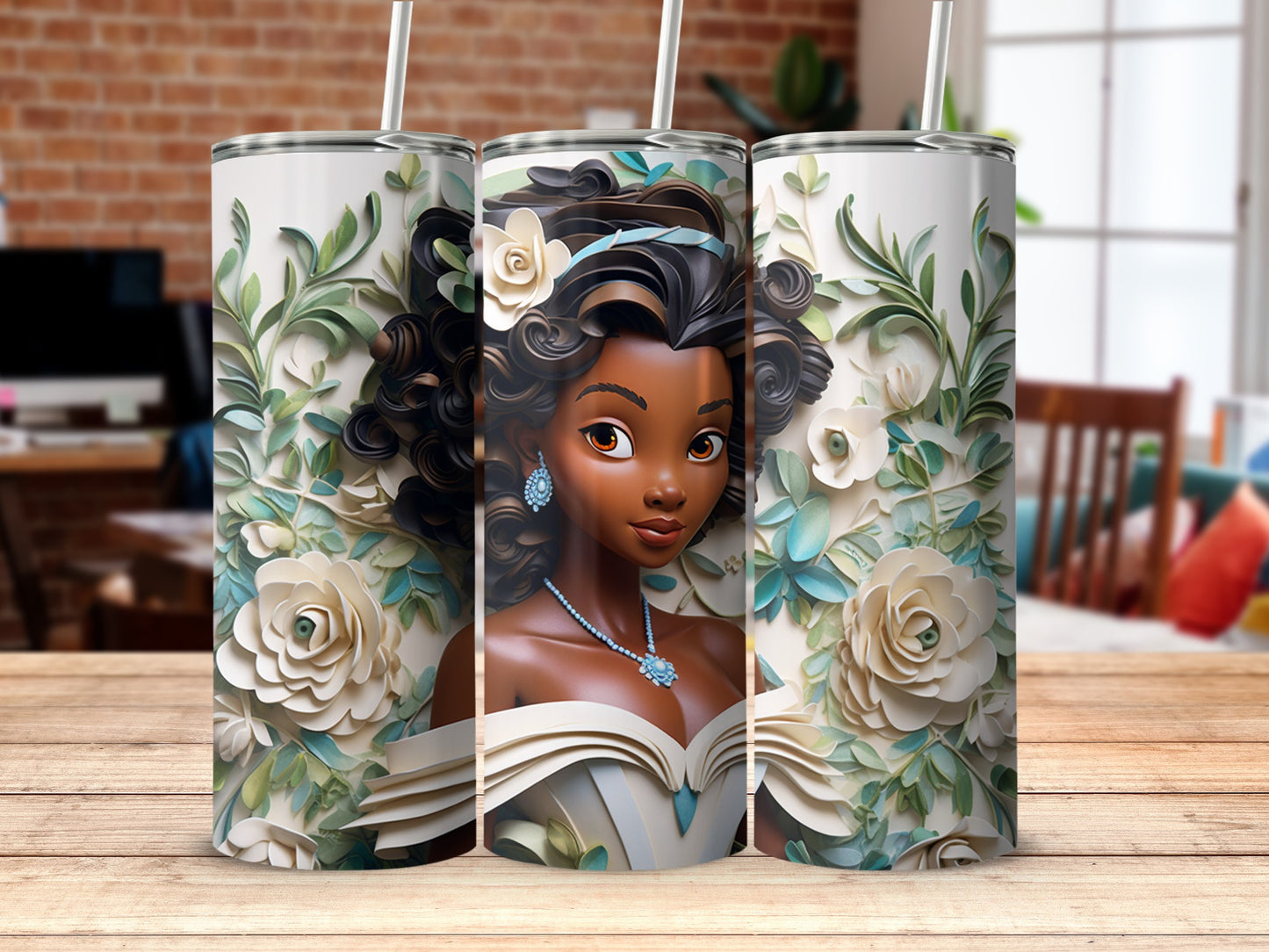 Beautifully Illustrated Floral Design Tumbler for Trendy Use