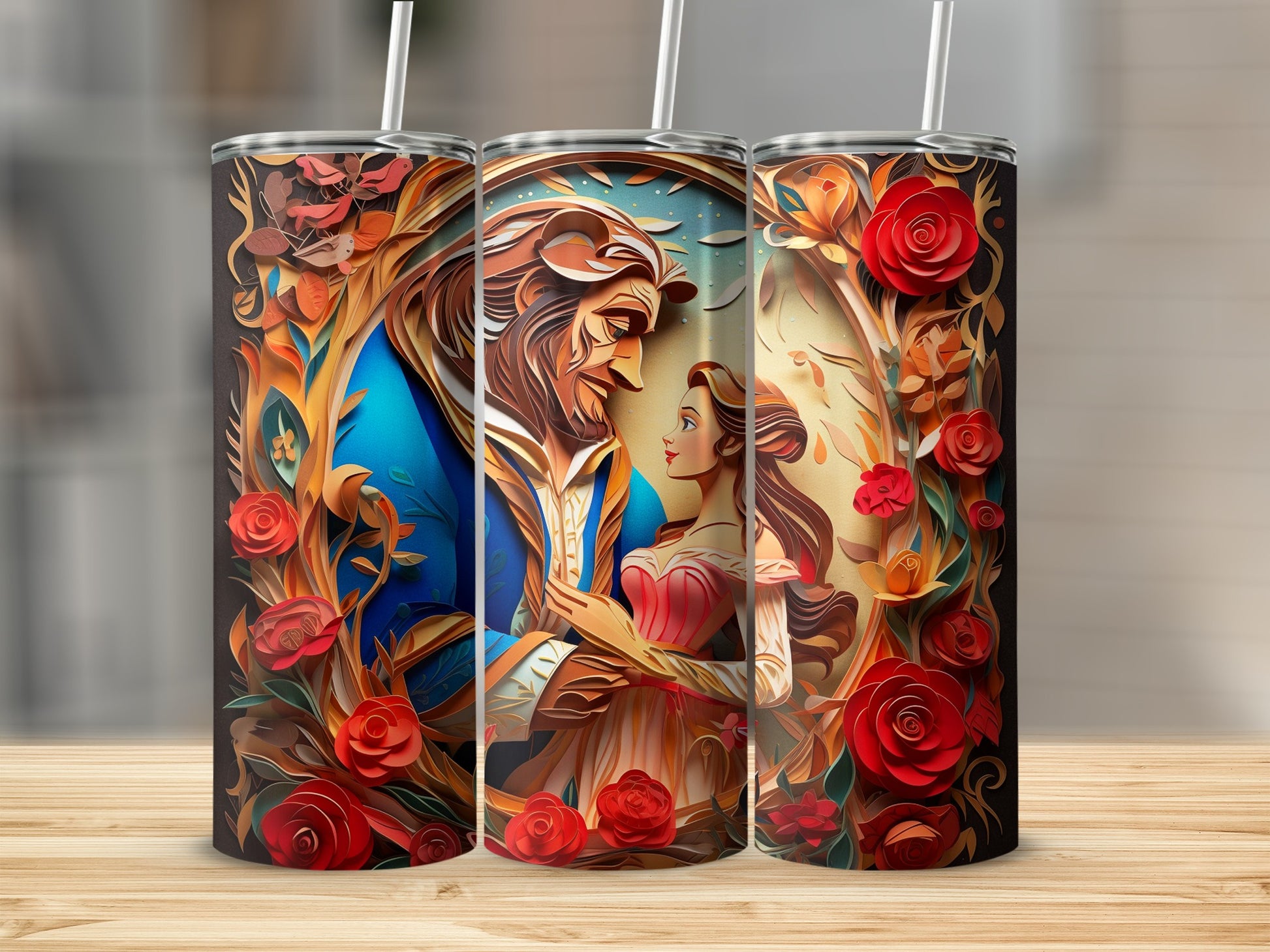 Enchanting Beauty and the Beast Tumbler Design for Fans