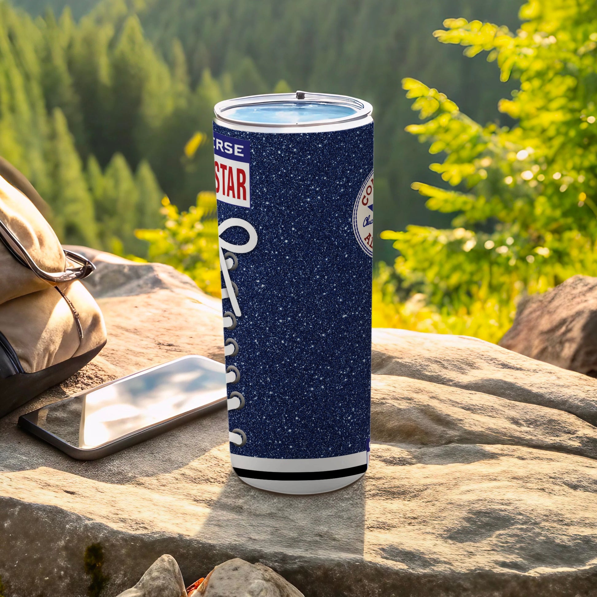 Converse All Star Glitter Blue Shoe Design Tumbler product type